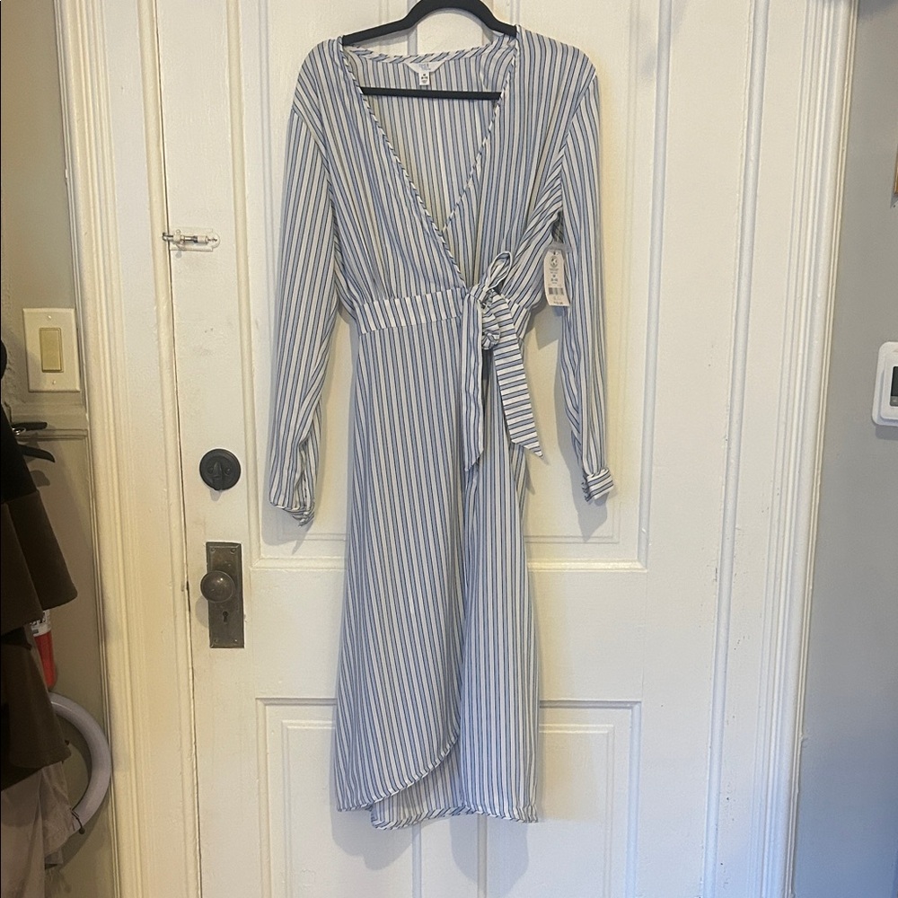 NWT Time and Tru Blue Striped Long Sleeve Dress